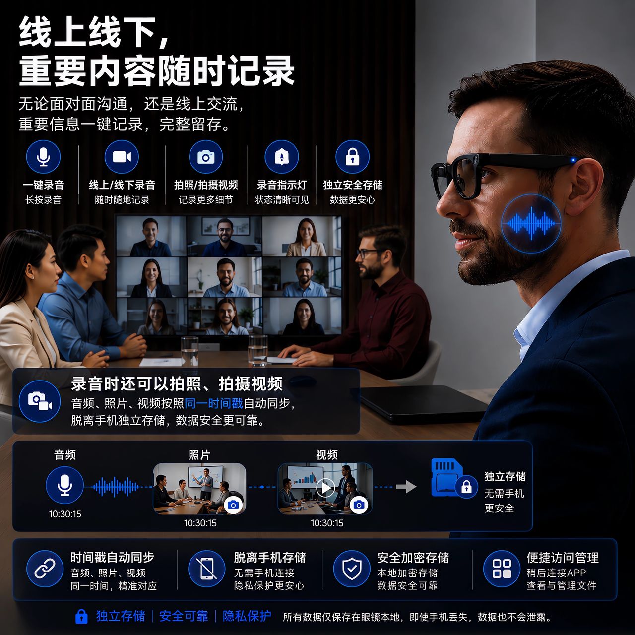 线上线下同时录音
